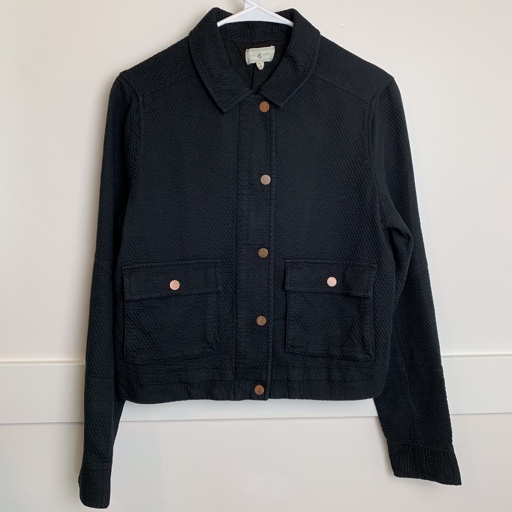 Lou & Grey Black Bomber Jacket With Copper Details